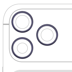 Bakre kameraram endast för iPhone 17 Pro / 17 Pro Max (Mörkblå) (3-delat set)
