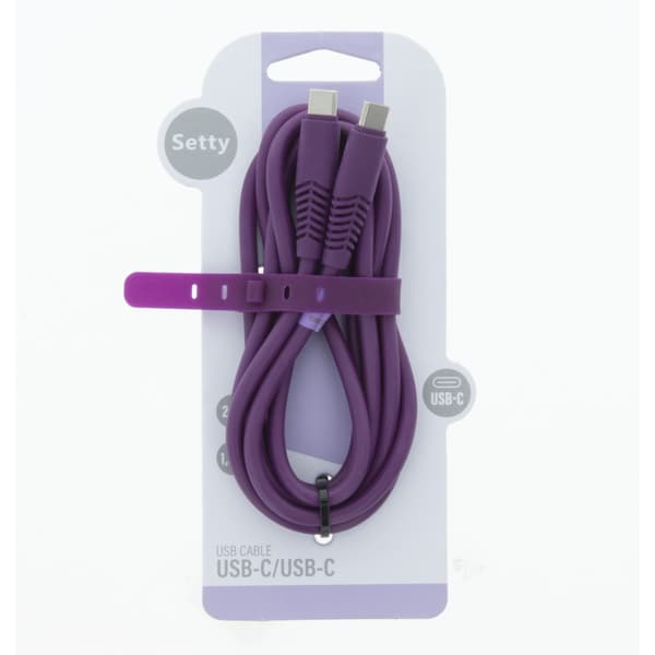 Setty-kabel USB-C - USB-C 1,5 m 2,1A KSC-C-1.5219 lila