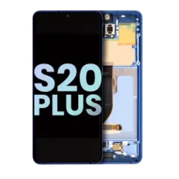OLED-enhet med ram för Samsung Galaxy S20 Plus 5G (Service Pack) (Aura Blue)