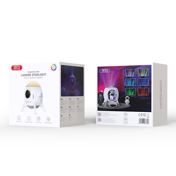 Starry Sky and Galaxy Projector with Bluetooth Speaker for XO CF38 - White, Rechargeable