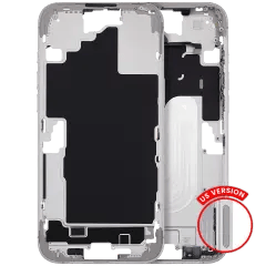 Mellanstomme med ström- och volymknapp för iPhone 16 Plus (amerikansk version) (eftermarknads Plus) (vit)