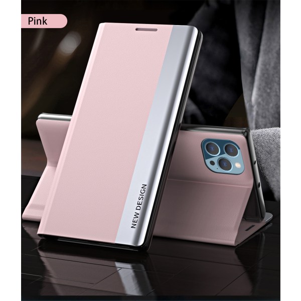 Magnetisk flipfodral för Samsung S21 ultra rosa rosa