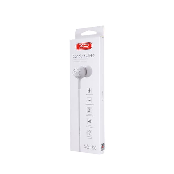 XO trådbundna hörlurar S6 jack 3,5mm vit röd