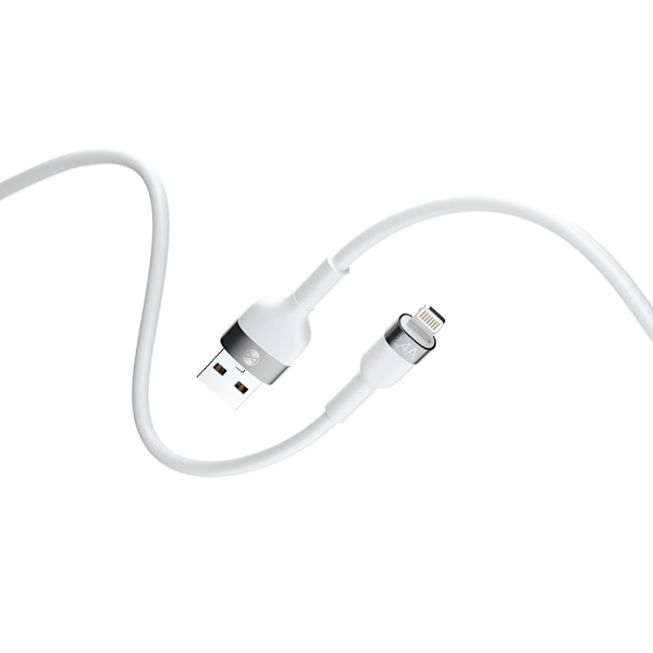 Forever Flexible-kabel USB - Lightning 1,0 m 2.4A vit