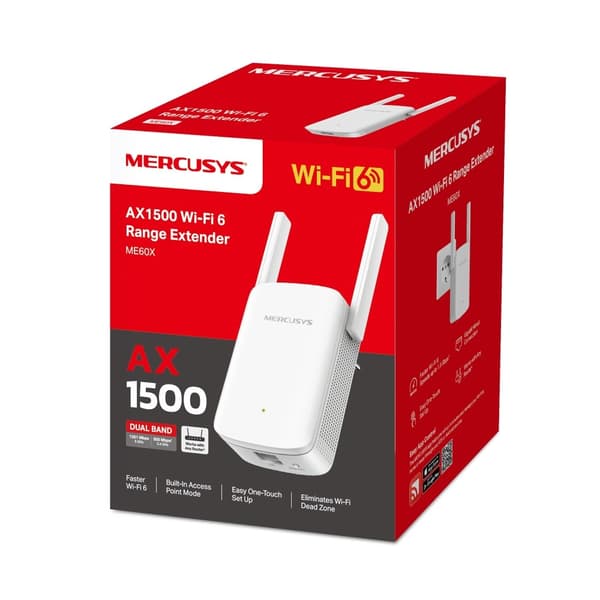 Mercusys ME60X V1 WiFi-räkkeviddeforlänger Ekstern