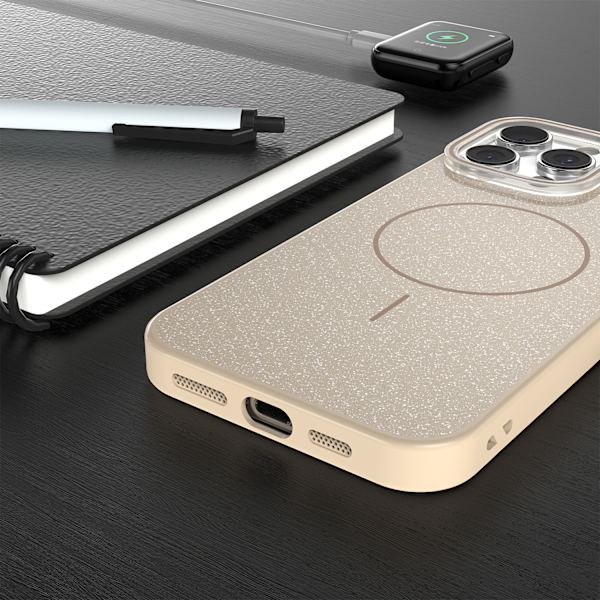 Glitter Thin Mag-fodral till iPhone 16 Pro 6,3\" brun