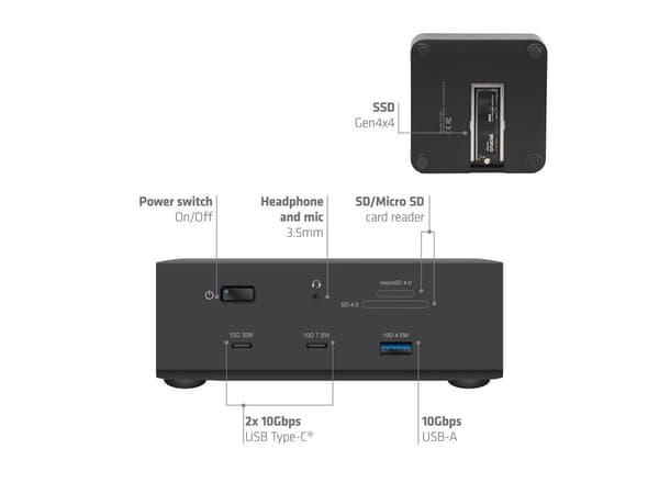 CLUB3D CSV-2562 13-1 Thunderbolt™ 5-dockingstation M.2 SSD 2x HDMI™ 8K60Hz Thunderbolt™ Share-certificeret 180 W