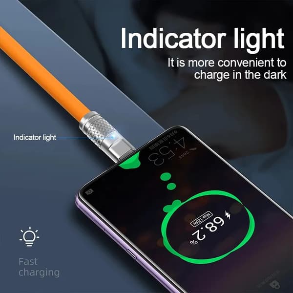 2m Supersnabbladdning USBC-Lightning kabel orange