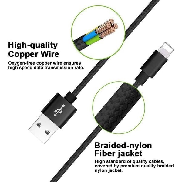 2 st 2 m färgade  iphone kabel top kvalitet|röd