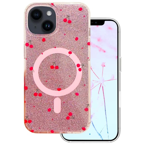 Cherry Mag-fodral till iPhone 15 6,1\" glitter
