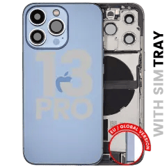 Baksida med laddningsport flex och smådelar för iPhone 13 Pro (EU / Global version) (Begagnad OEM-dragning: Klass B) (Sierra Blue) blå