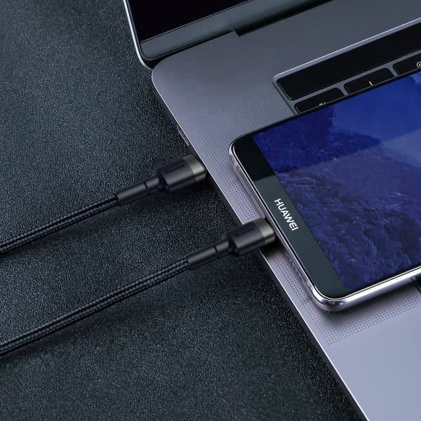 Baseus-kabel Cafule PD 2.0 USB-C - USB-C 1,0m 3A grå-svart 60W