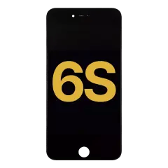 LCD-enhet med stålplatta för iPhone 6S (renoverad) (svart)