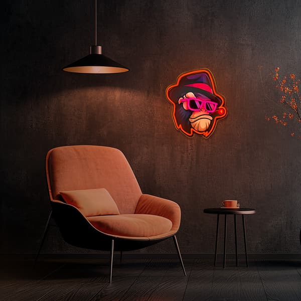 Neon ART LED GANGSTA MONKEY flerfärgad FLA03 Forever Light