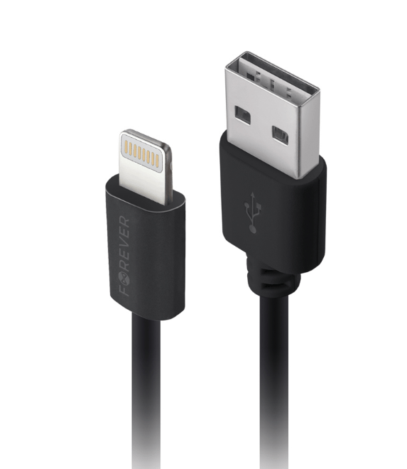 Forever M02 billaddare 1x USB 1A svart + Lightning-kabel