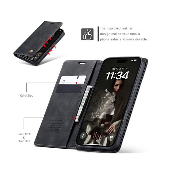 caseme 0013 iphone 16 plus svart svart