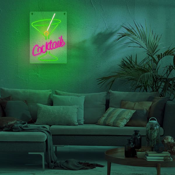Neon PLEXI LED COCKTAILS rosa grön FPNE02X Forever Light