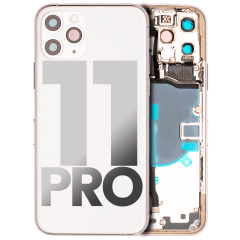 Baksida med smådelar för iPhone 11 Pro (Begagnad OEM-dragning: Klass A) (Silver)