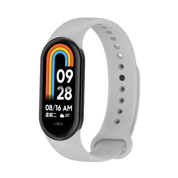 SILIKONREM MI BAND 8/M8 (7). GRÅ