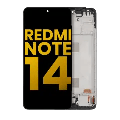 OLED-enhet med ram för Xiaomi Redmi Note 14 4G (internationell version) (renoverad) (alla färger) röd