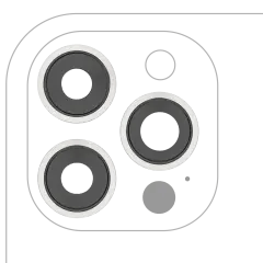 Bakre kameralins med fäste och ram för iPhone 12 Pro Max (3-delat set) (Eftermarknad Plus) (Silver)