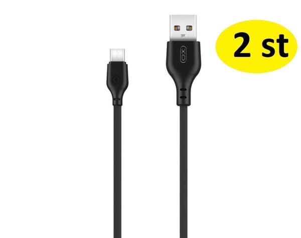 2-pack Snabbladdare – USB-C (2 m) – Svart svart