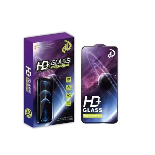 Härdat glas 9D för iPhone 15 Pro 6,1\" svart ram 10i1