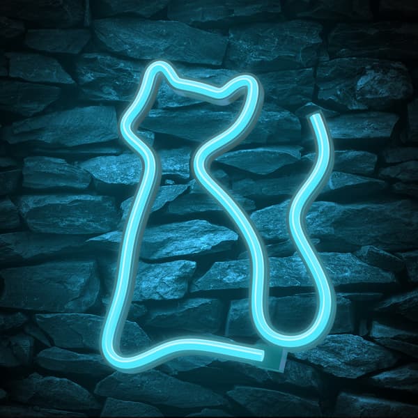 Neon LED Lamp CAT turquoise NNE24 Neolia