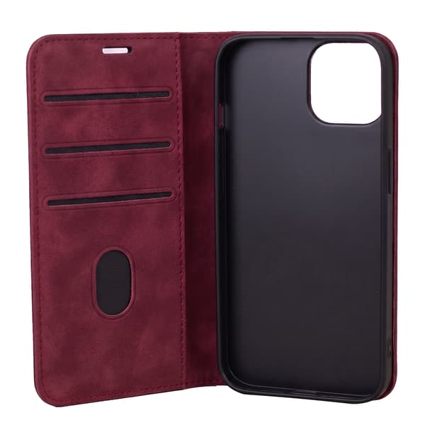 Smart Suede fodral för iPhone 16e / 17e maroon