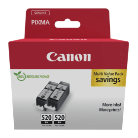 Canon PGI 520BK Twin Pack svart 341 sidor bläckbehållare