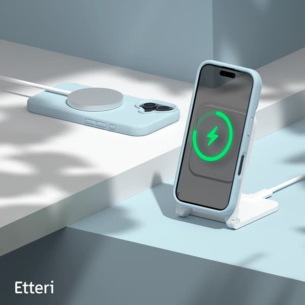 Etteri Silikon Mag skal för iPhone 16 Plus ljusblå