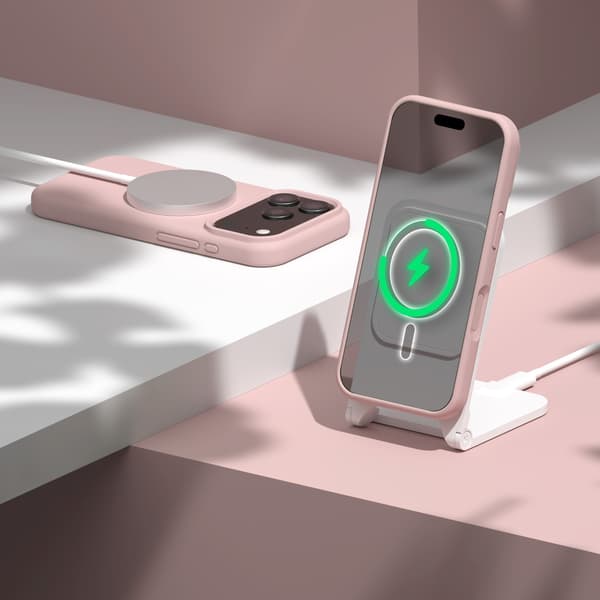 Etteri Silikon Mag-skal till iPhone 17 Pro Max ljusrosa