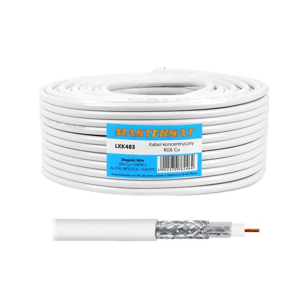Koaxialkabel 1Cu 48x0,12AL 50m