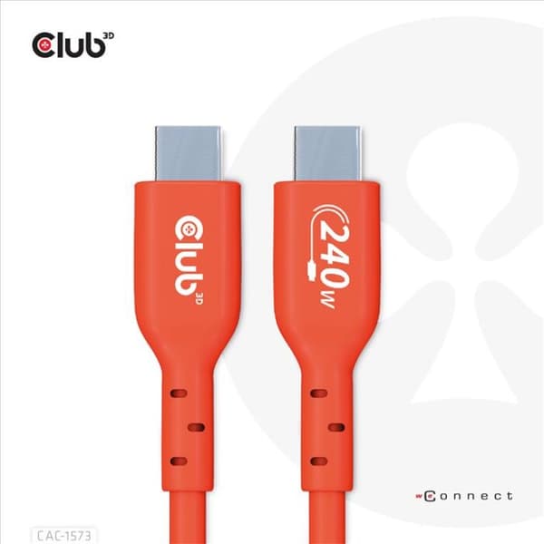 Club 3D CAC-1573 USB-C 240W kabel 2m röd