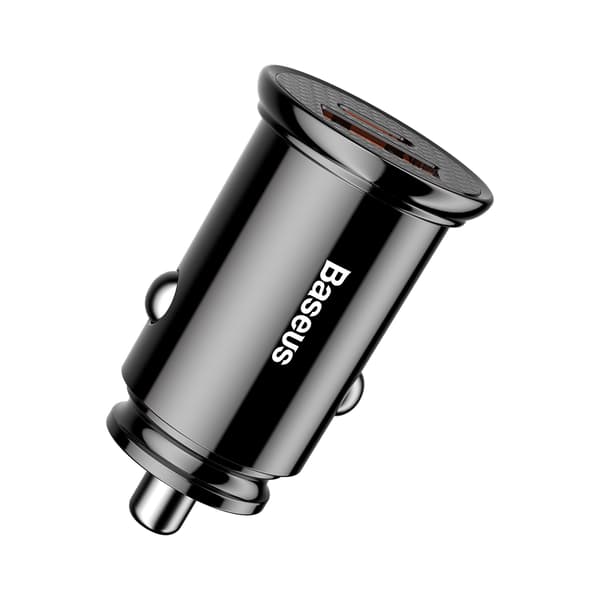 Baseus Circular Plast QC 3.0 PD billaddare 1x USB-C - USB-port 30W svart svart