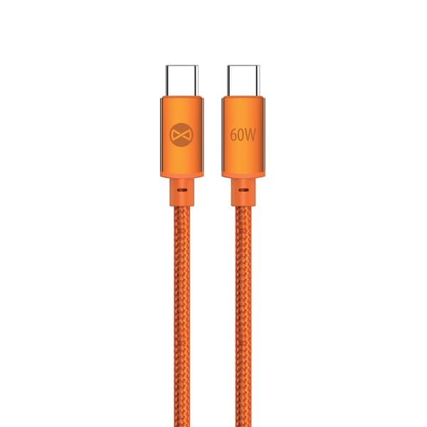 Forever Saffron-kabel USB-C - USB-C 1,0 m 60W orange