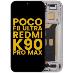 OLED-enhet med ram för Xiaomi Poco F8 UItra / Redmi K90 Pro Max (renoverad) (vit)