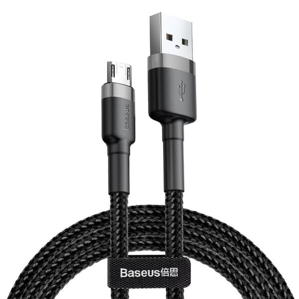 Baseus kabel Cafule USB - micro USB 1,0m 2,4A grå-svart svart