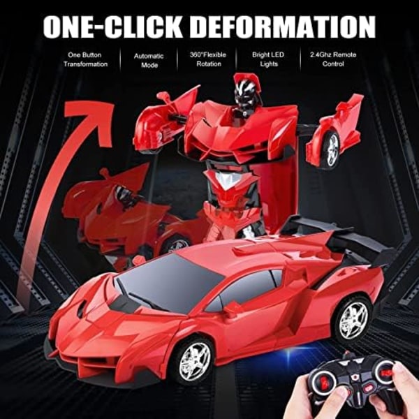 1:18 24 CM RC bil 2 i 1 Transformer Robot bil gul gul