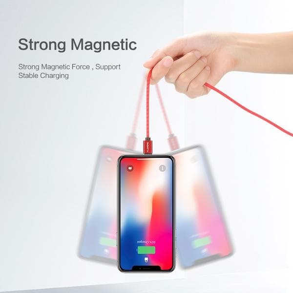 1m FLOVEME 3A Magnetic mico-USB|svart