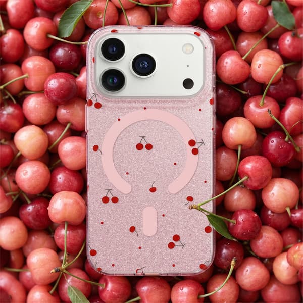Cherry Mag-fodral för iPhone 17 Pro Max / 18 Pro Max 6,9'' glitter