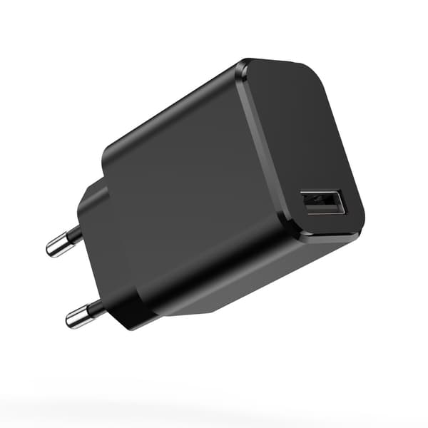 Setty laddare 1x USB 3A svart + USB-C kabel 1,0 m svart