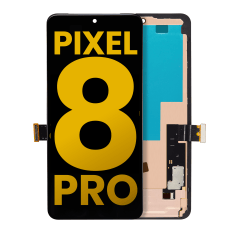 OLED-enhet med ram (utan fingeravtryckssensor) för Google Pixel 8 Pro (renoverad) (alla färger)