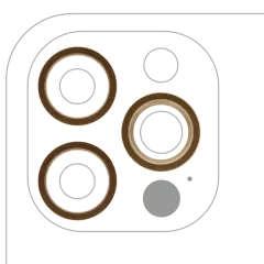 Bakre kameraram endast för iPhone 12 Pro (Guld) (3-delat set) (10-pack)