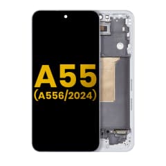 OLED-enhet med ram för Samsung Galaxy A55 (A556 / 2024) (Renoverad) (Isblå) blå