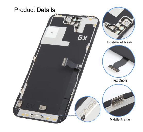 ersättnings skärm för iphone 15 pro LCD svart