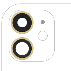 Bakre kameralins med fäste och ram för iPhone 11 (2-delat set) (Eftermarknad Plus) (Gul) gul