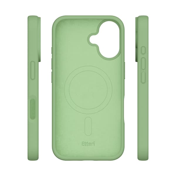 Etteri Silikon Mag skal för iPhone 16 ljusgrön
