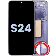 OLED-enhet med ram för Samsung Galaxy S24 5G (USA & internationell version) (Service Pack) (Koboltviol)