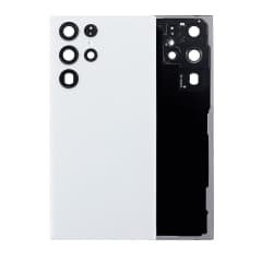 Baksidesglas med kameralins för Samsung Galaxy S22 Ultra 5G (ingen logotyp) (Eftermarknad Plus) (vit) vit